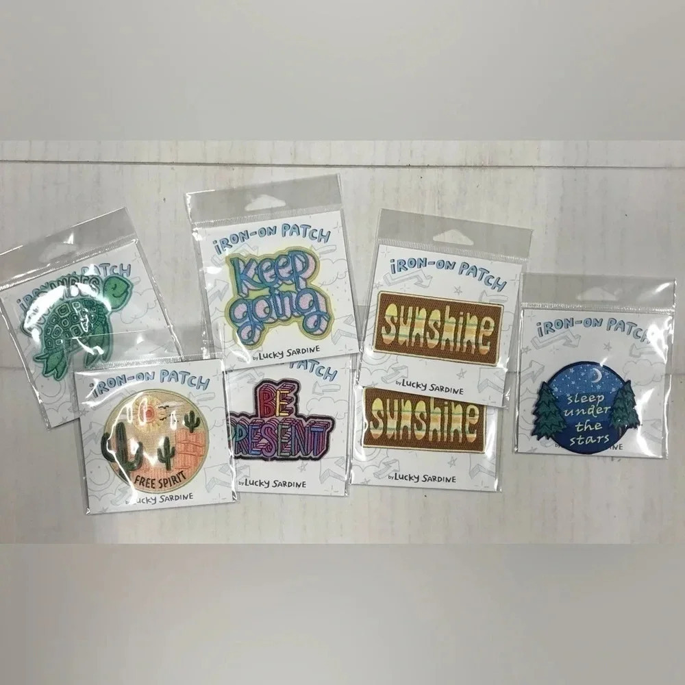 LOT‎ of 7 Positive Saying Iron On Patches Great for Clothing, Hats, Canvas Totes